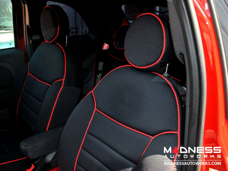 FIAT 500 Seat Covers - Front Seats - Custom Neoprene Design - Pop / Lounge Model 